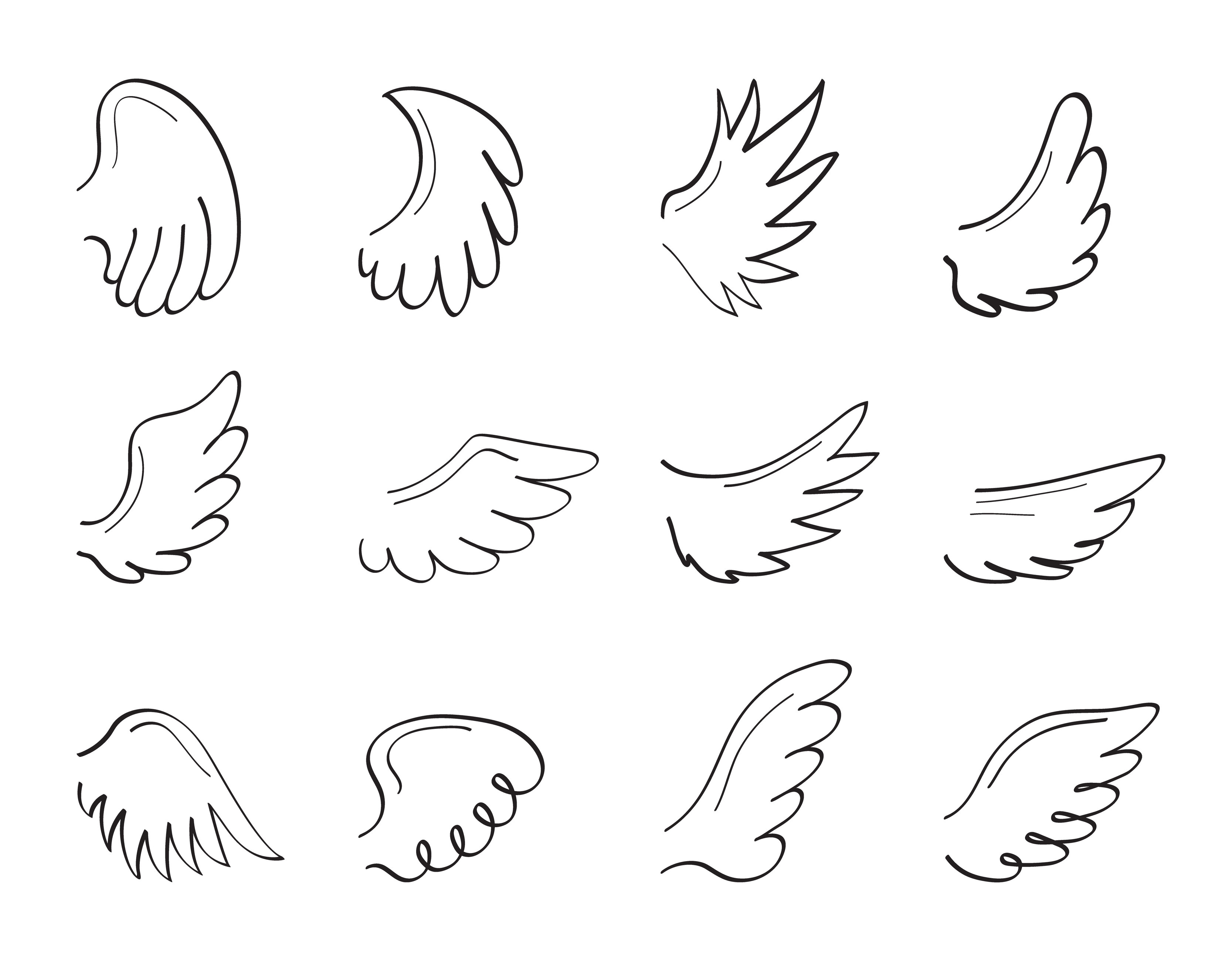 Angel sketch wing set vector. Marker hand drawn style of holy creations. 5012822 Vector Art at Vecteezy Angel sketch wing set vector. Marker hand drawn style of holy creations. 5012822 Vector Art at Vecteezy