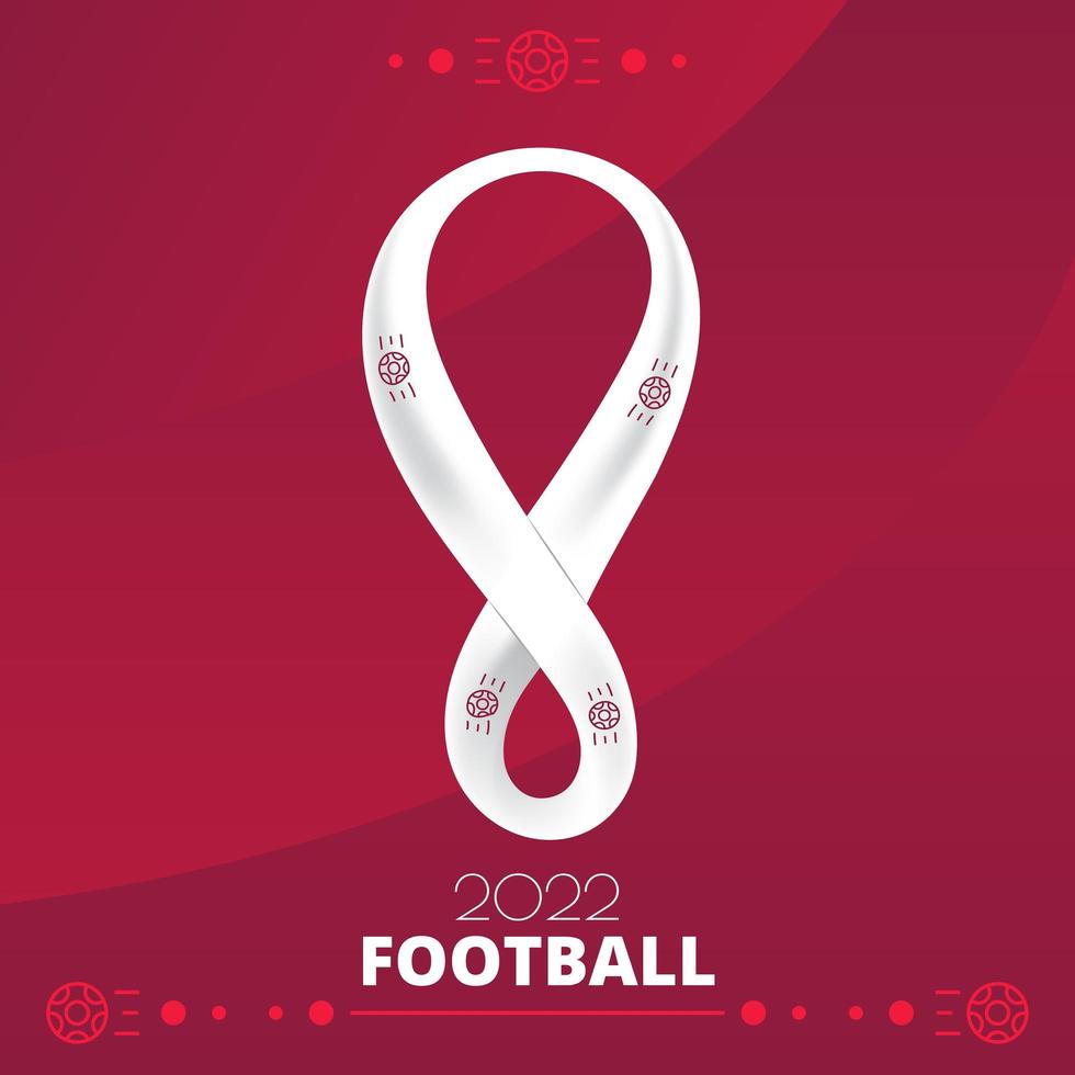 competencia de fútbol de qatar en el vector del año 2022. Fondo degradado rojo abstracto. silueta de pelota de futbol