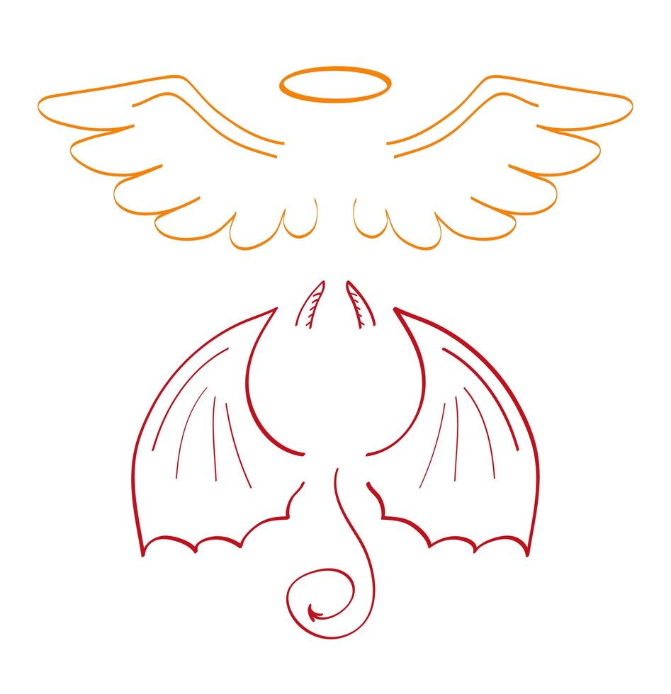 vector de conjunto de alas de dibujo de ángel. marcador estilo dibujado a mano de creaciones sagradas. ala, plumas de pájaro, cisne, águila.