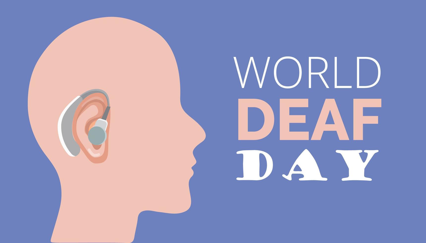 World Deaf Day in last Sunday of September concept vector. Rally, seminar and various deaf awareness campaign vector