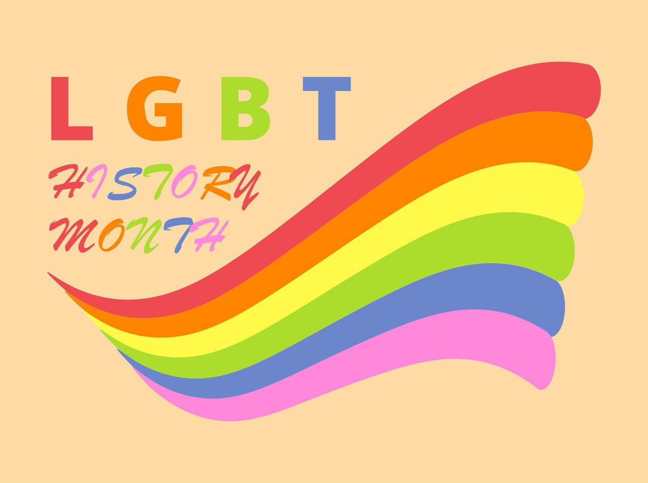 LGBT history month in October, week, day. Lesbians, bisexual flag vector