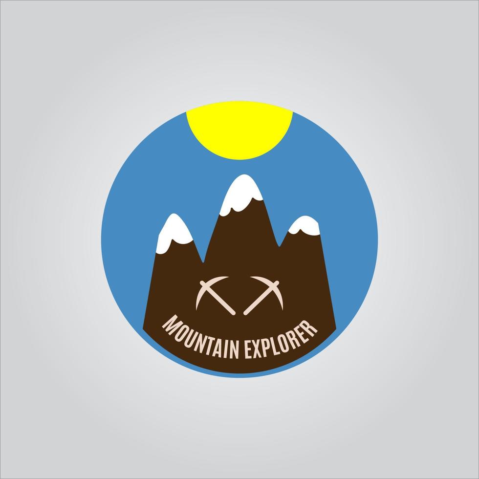 logotipo de expedición de montaña y logotipo de explorador de montaña vector