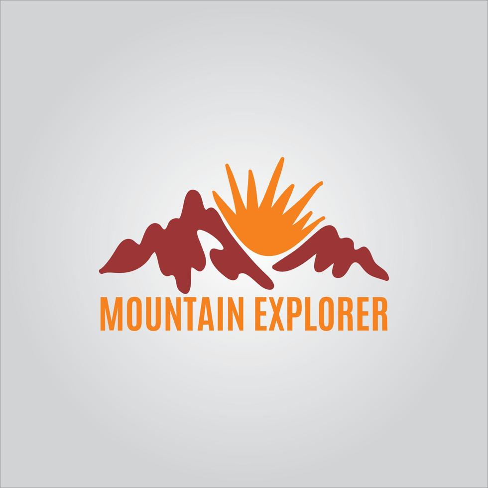 logotipo de expedición de montaña y logotipo de explorador de montaña vector