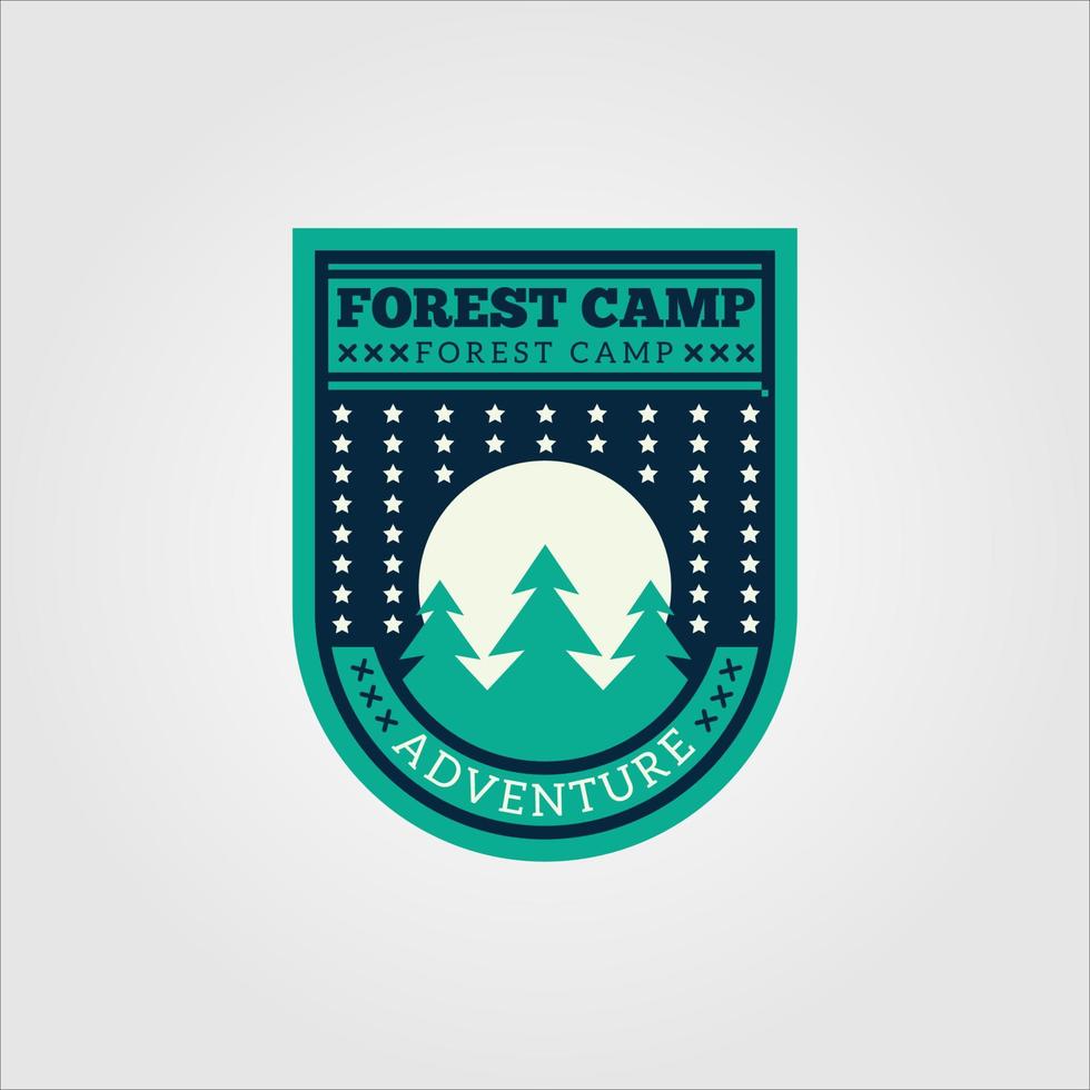 vector camping logo. camping in the mountains and forest nature