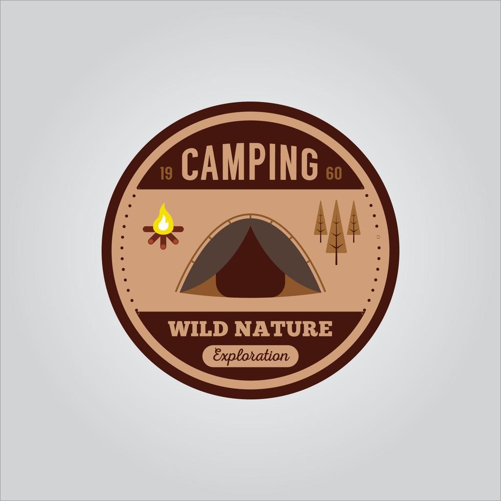 mountain forest camping and adventure logo vector