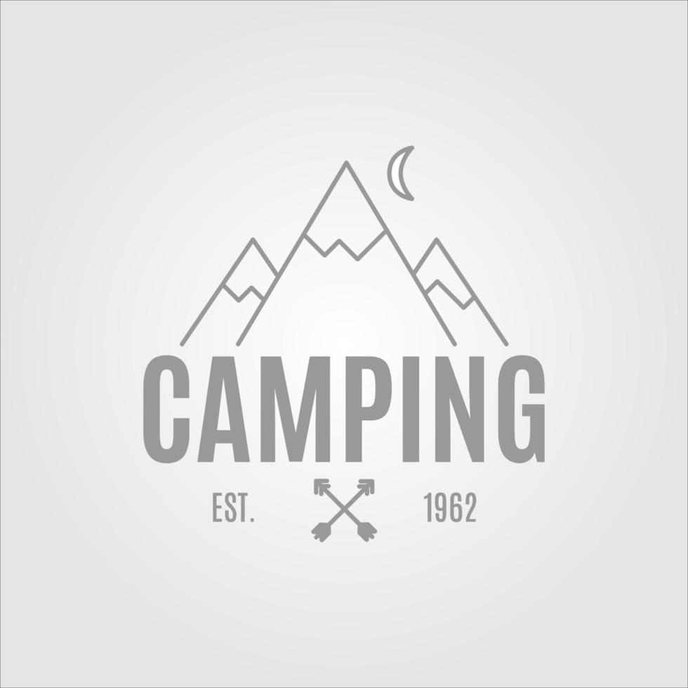 logotipo de camping al aire libre. senderismo en montañas y bosques. vector