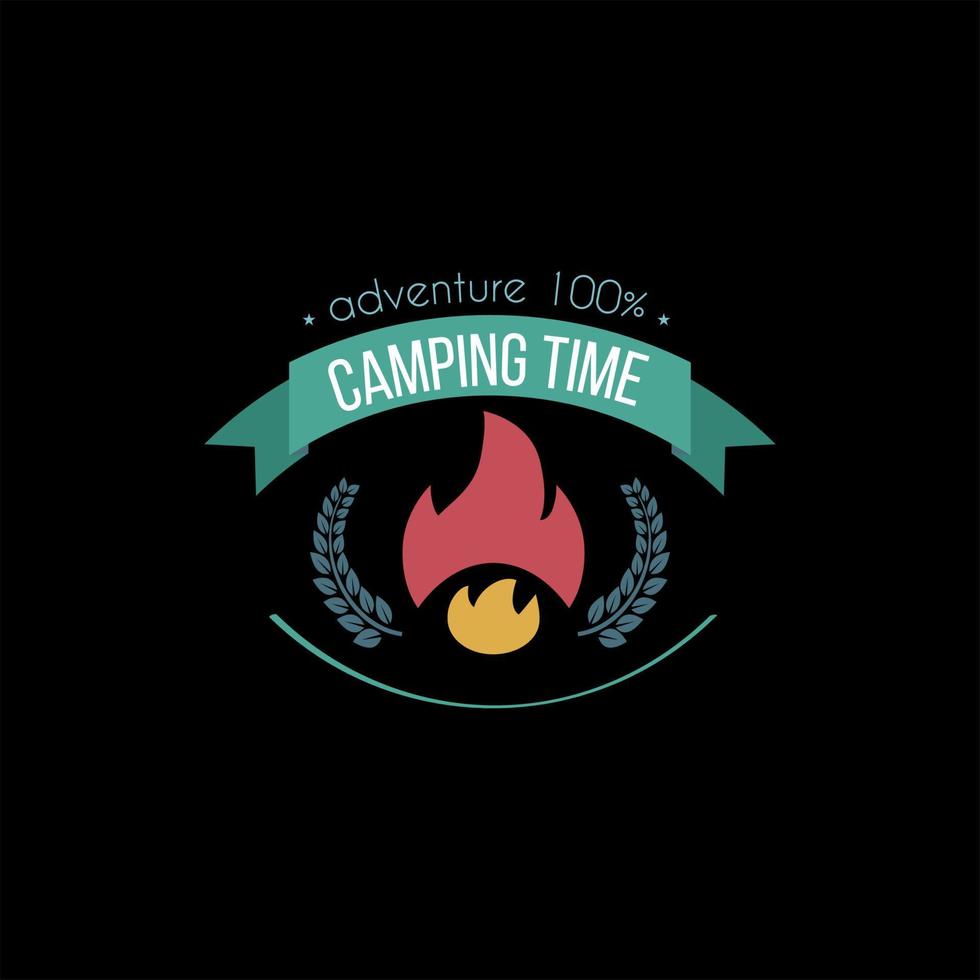 vector camping logo. camping in the mountains and forest nature