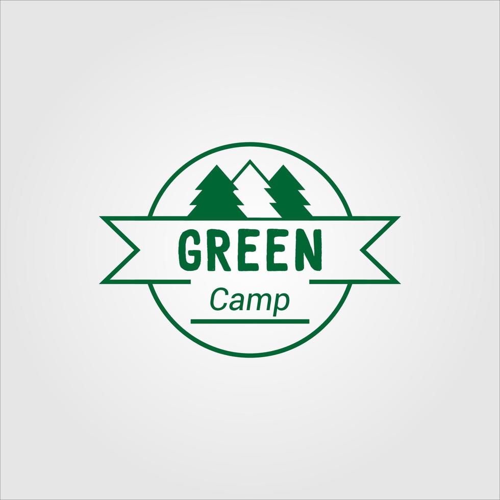 logotipo de camping al aire libre. senderismo en montañas y bosques. vector