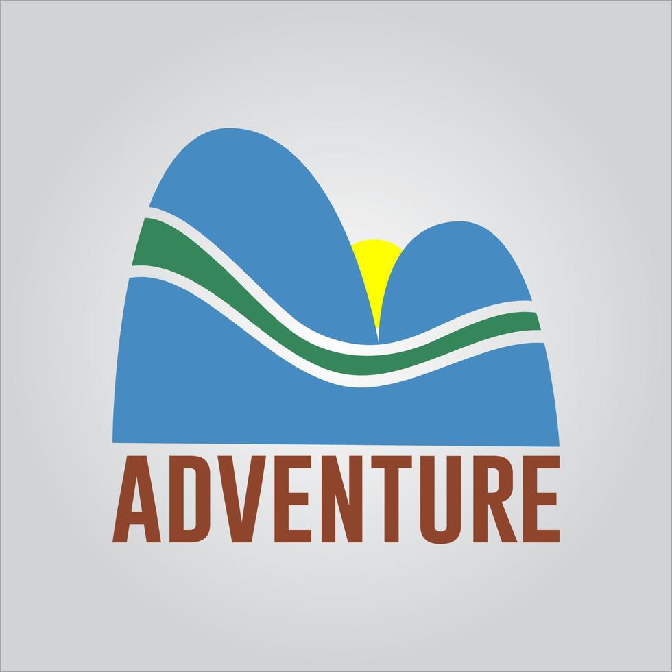 Logotipo de aventura de vida salvaje en bosques y montañas. vector