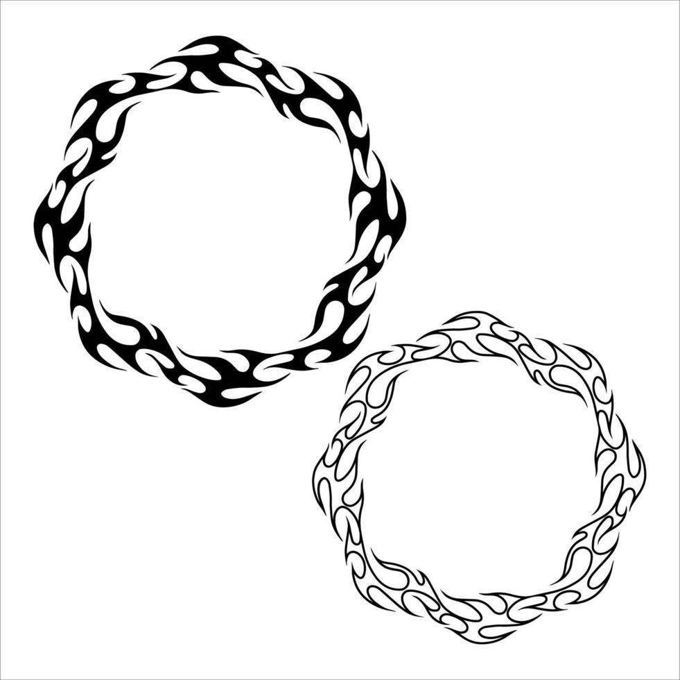 flame ring circle design vector