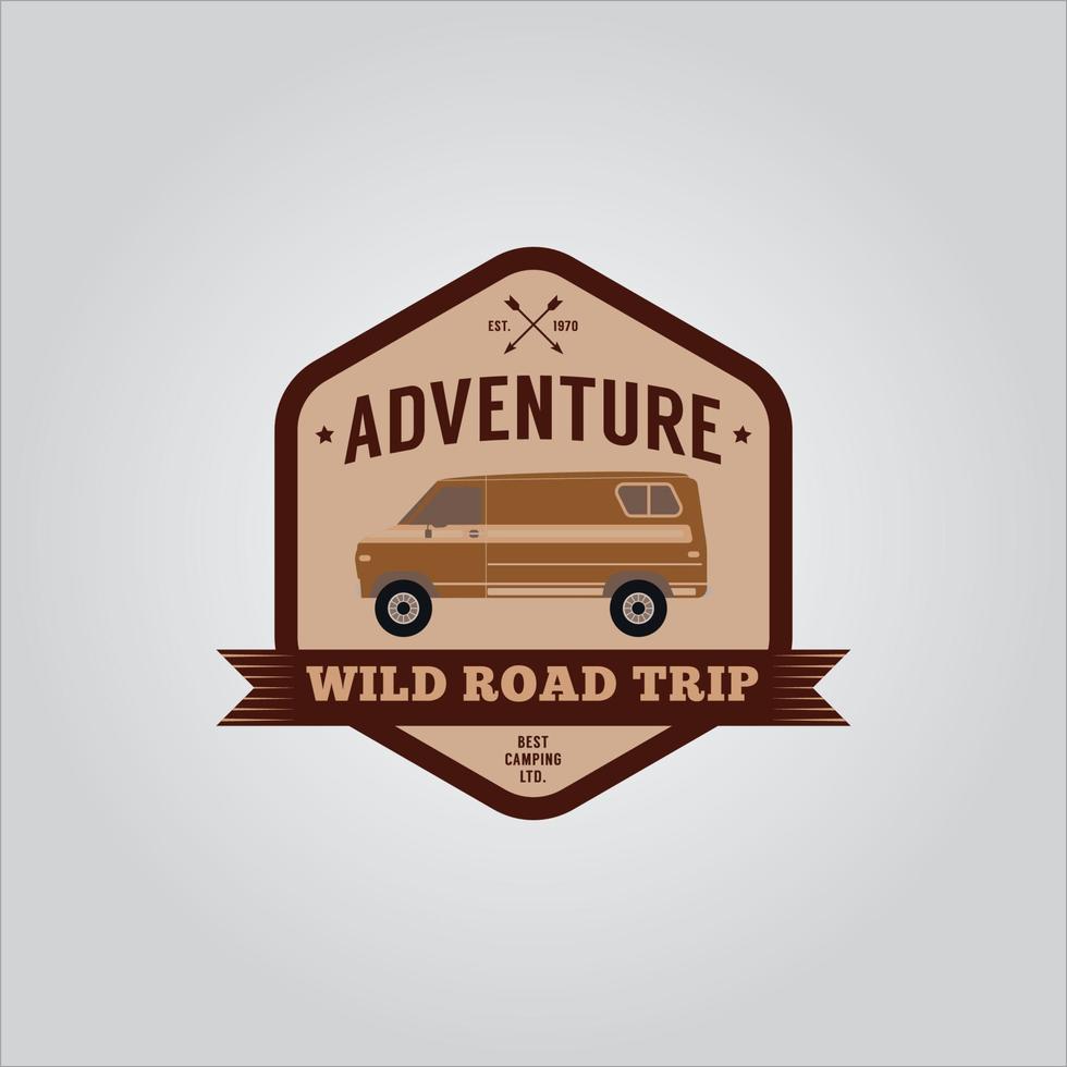 wild life adventure logo in forest and mountains vector