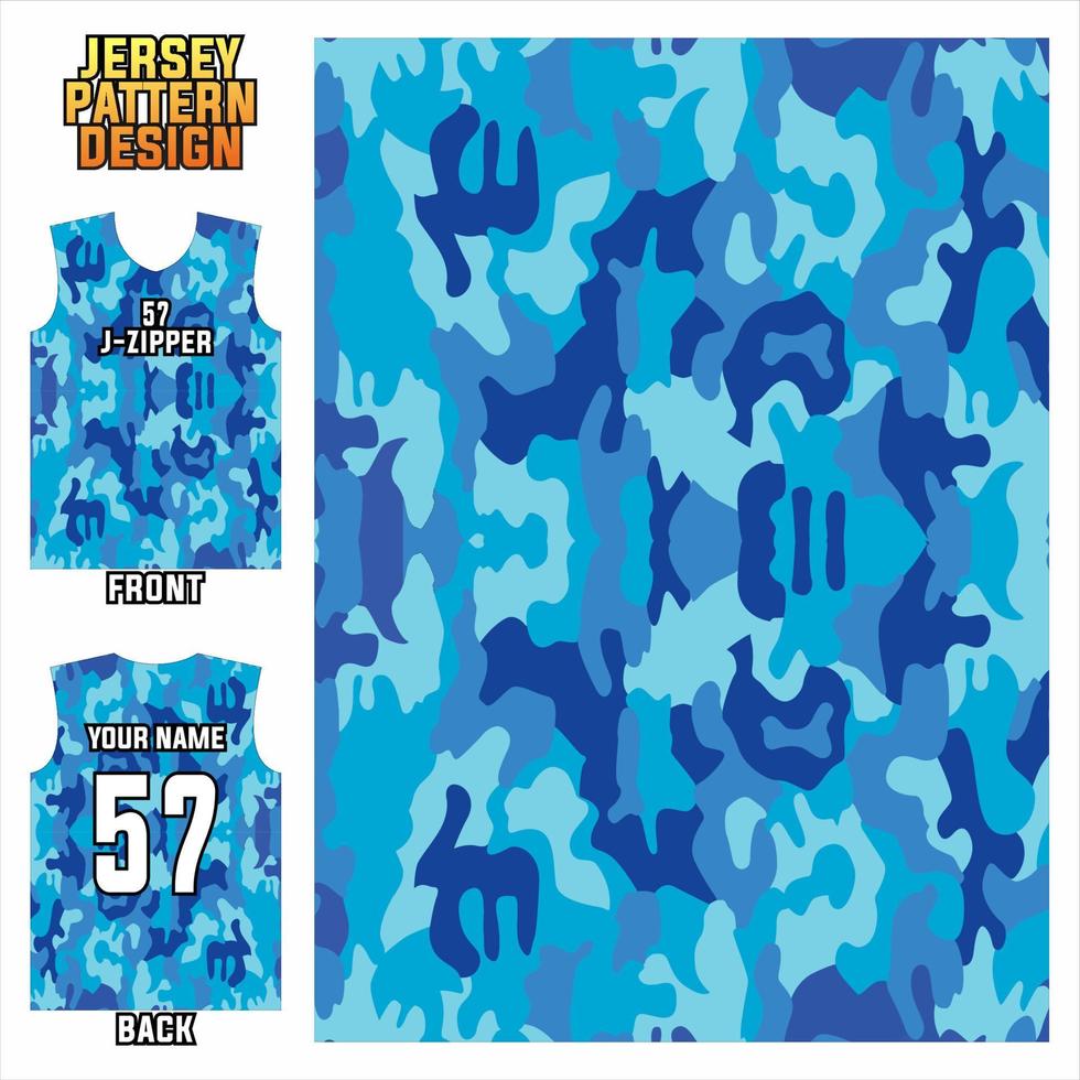 Fabric textile pattern design for sports shirts, soccer jersey printing mockup for soccer clubs. Uniform front and back vector