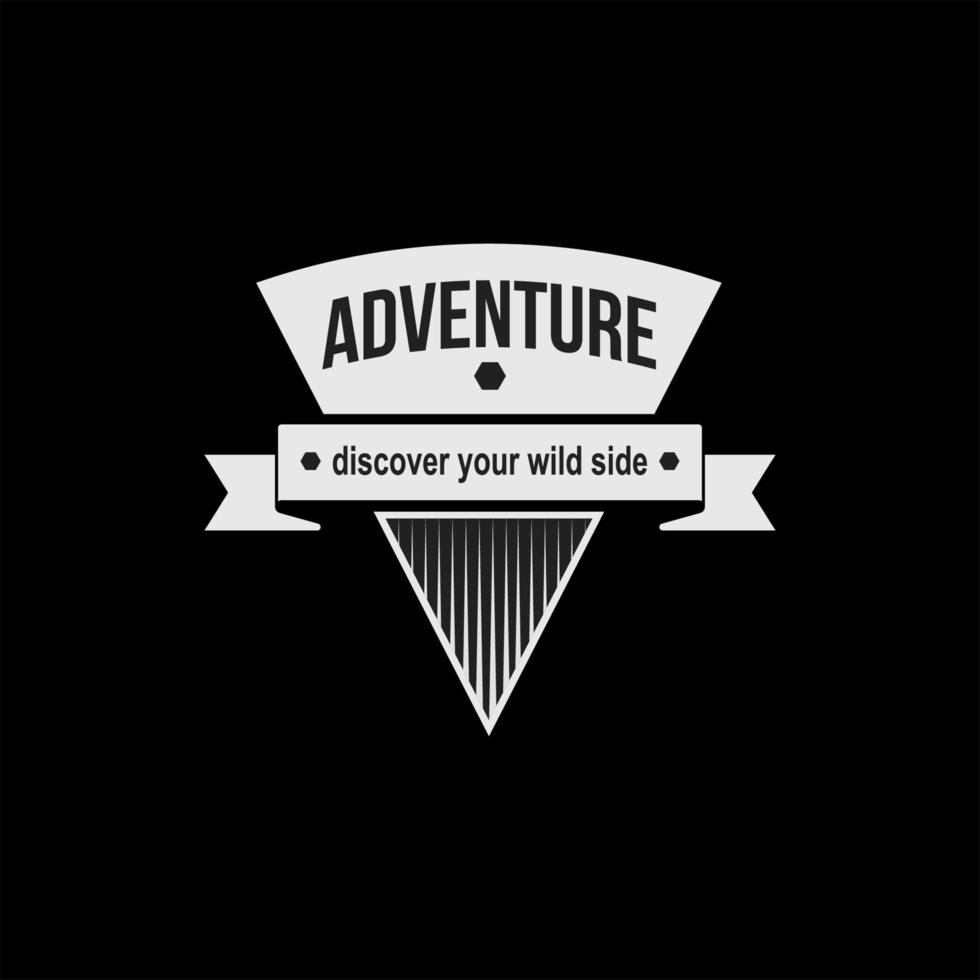 vector adventure logo. experience of surviving in the outdoors, in the mountains and in the wild