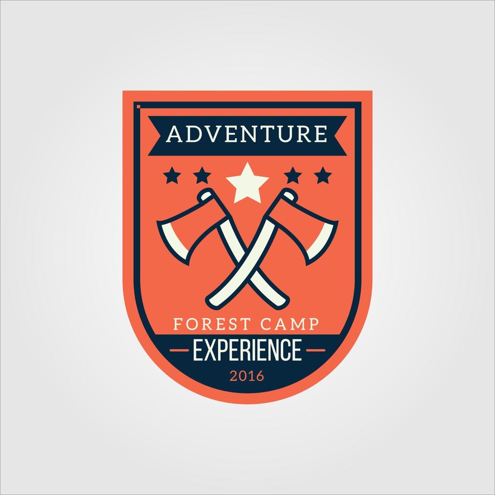 vector adventure logo. experience of surviving in the outdoors, in the mountains and in the wild