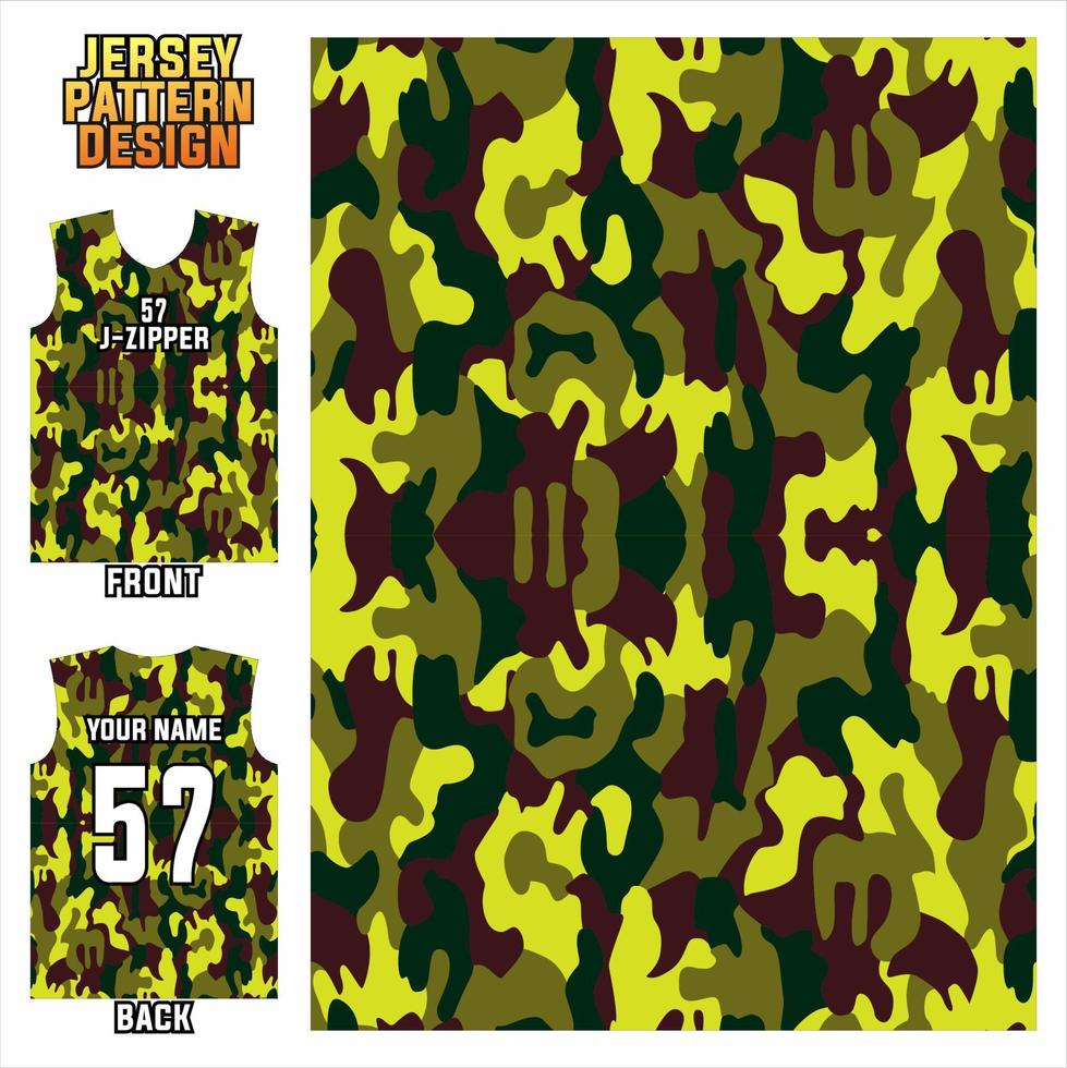 Fabric textile pattern design for sports shirts, soccer jersey printing mockup for soccer clubs. Uniform front and back vector