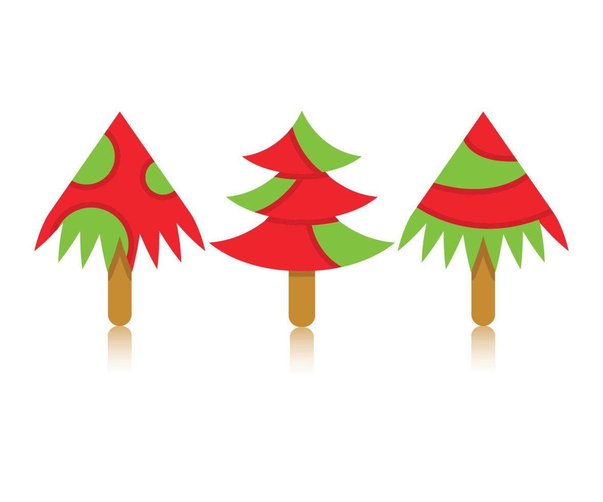 conjunto de decoración de árbol de navidad vector