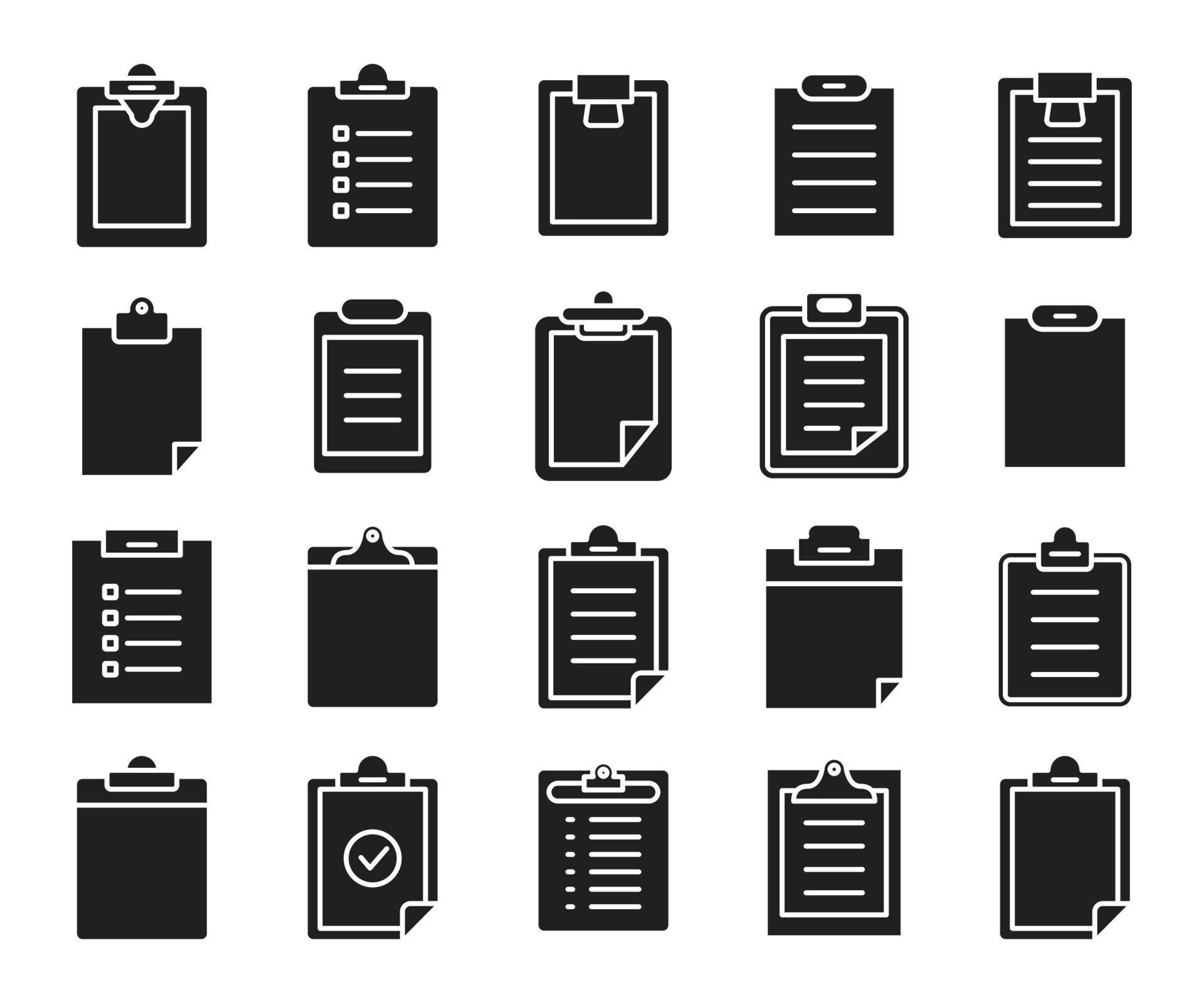 clipboard icons set 5013141 Vector Art at Vecteezy