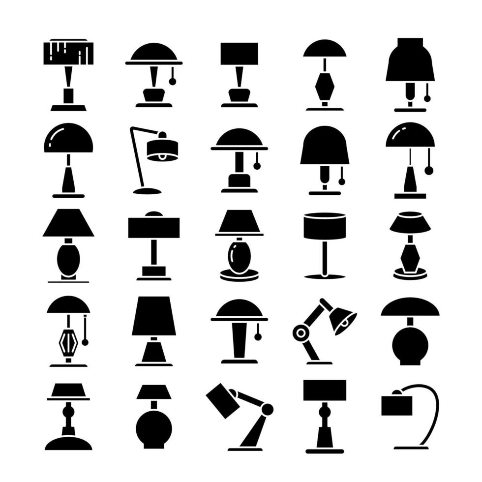 iconos de lampara electrica vector