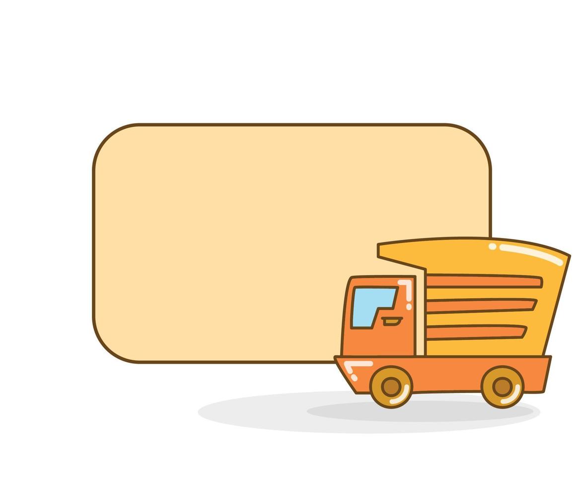 blank board with lorry truck vector illustration