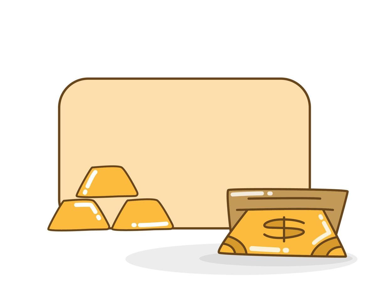 blank board with gold and money vector illustration