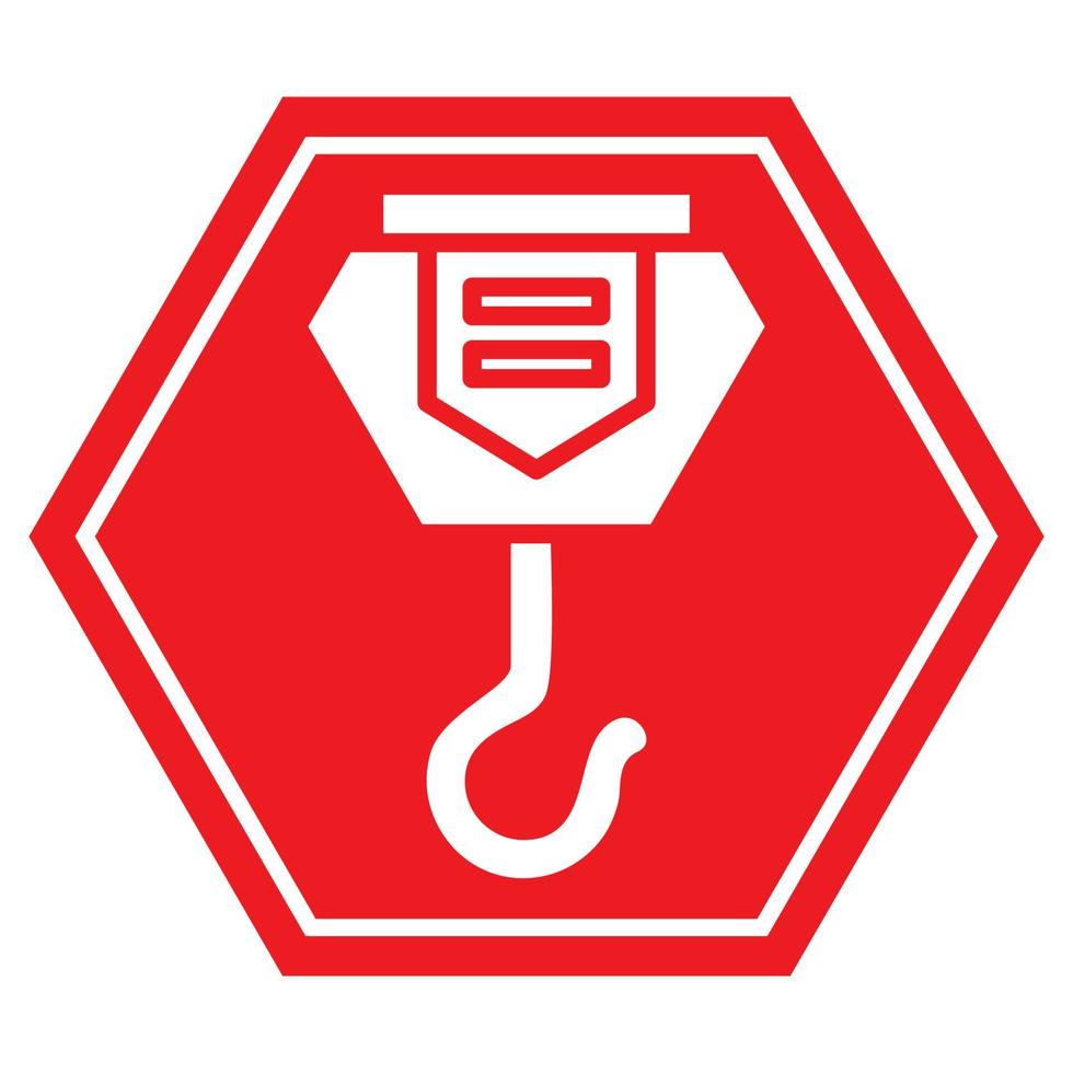 crane hook in red signage vector