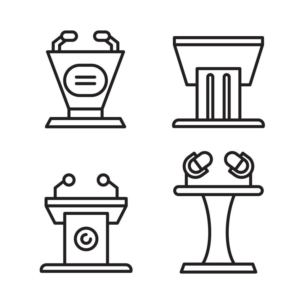 podium line icons vector