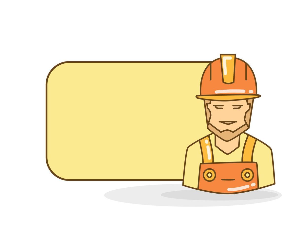 blank board with engineer vector illustration