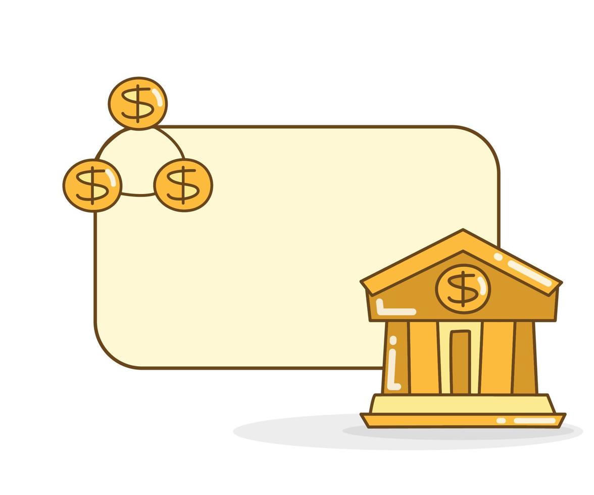 blank board with bank and money icon vector illustration