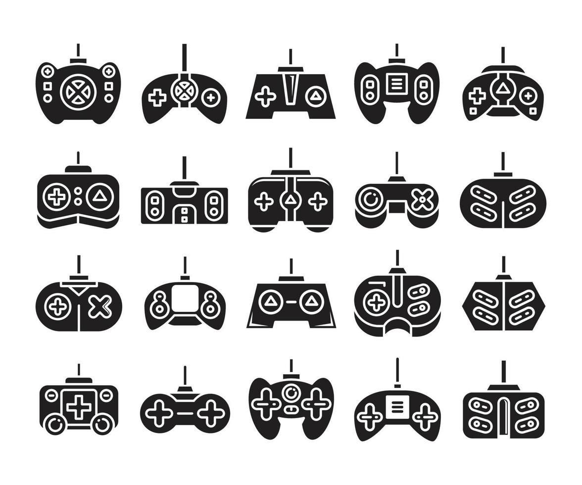 gamepad and game console icons set vector