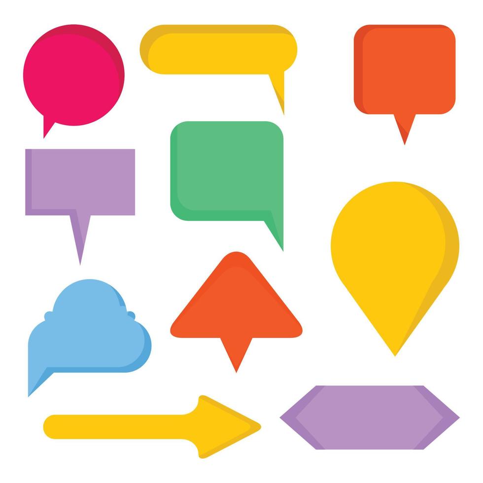 colorful comic speech bubble set vector