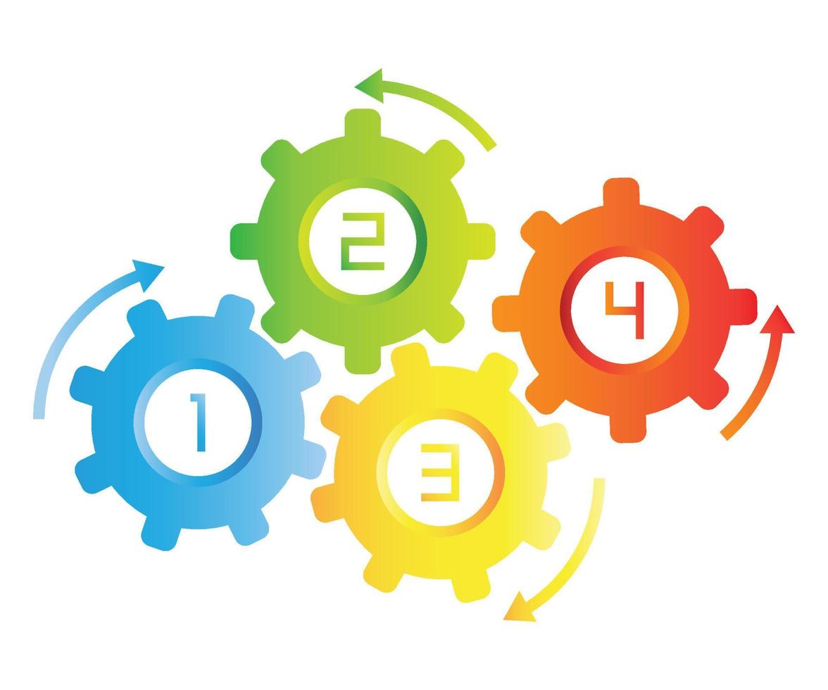 gear diagram template infographic vector