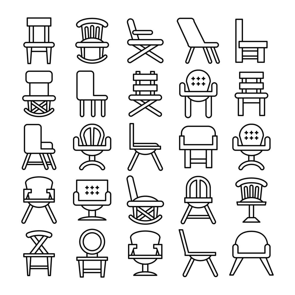 iconos de silla y sofá vector