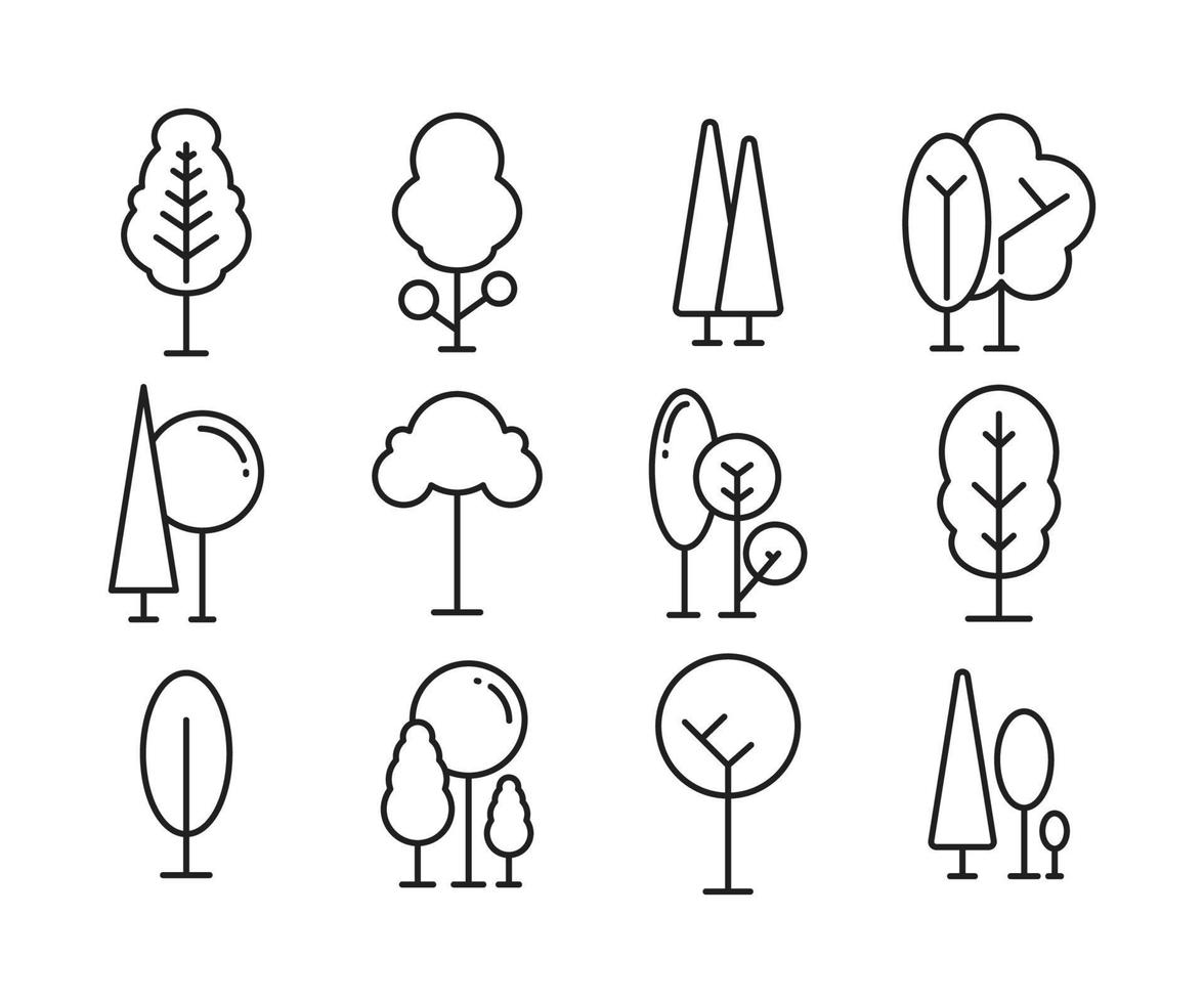 tree icons set 5013400 Vector Art at Vecteezy