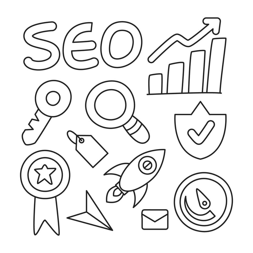 seo and web line illustration vector