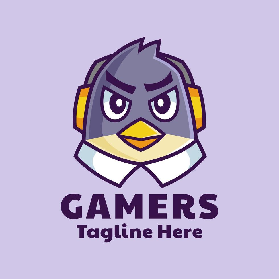 Gamer Bird mascot logo design vector