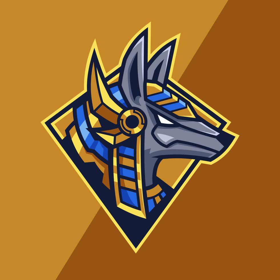 diseño del logo del equipo anubis esport vector