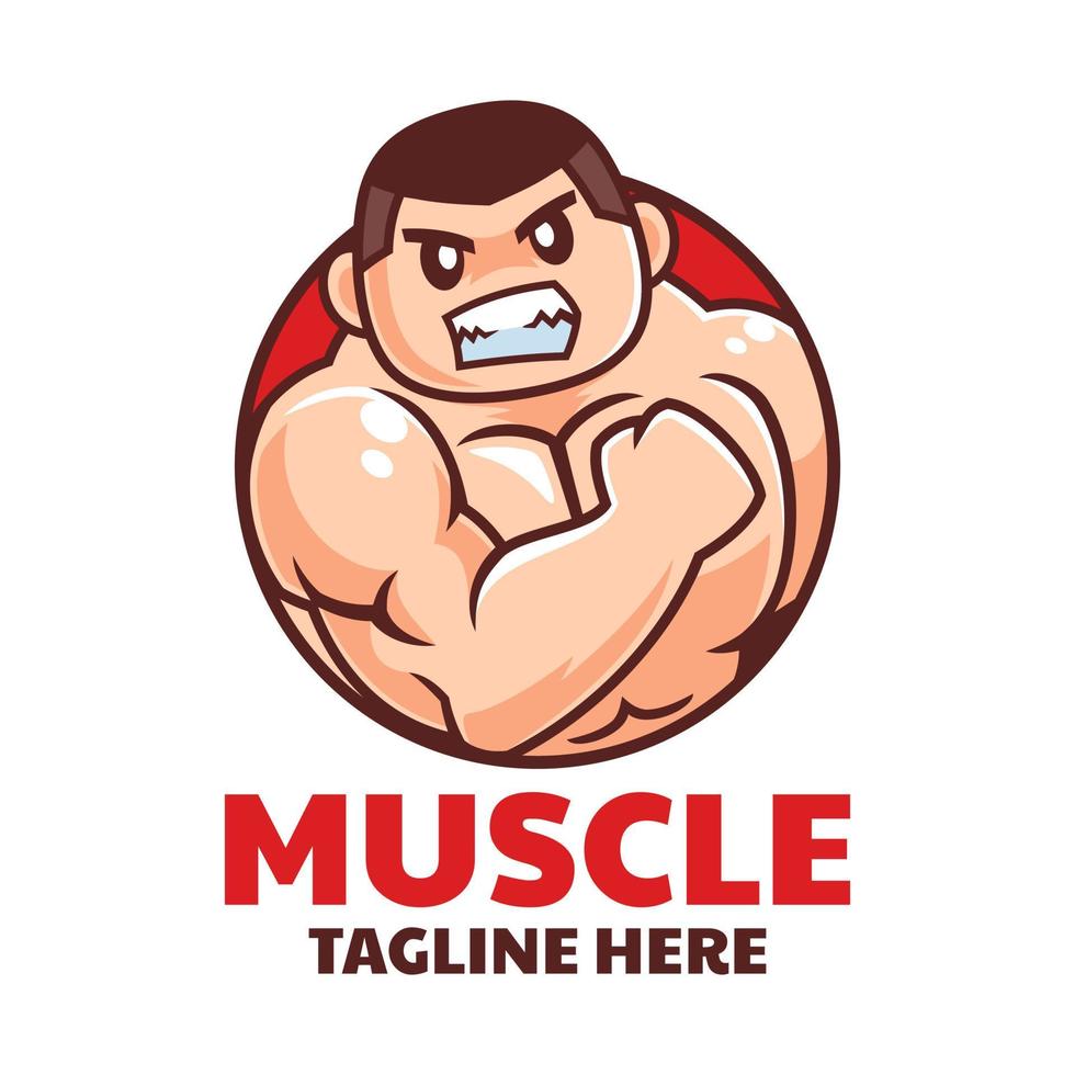 Strong Muscular Men Logo Design vector