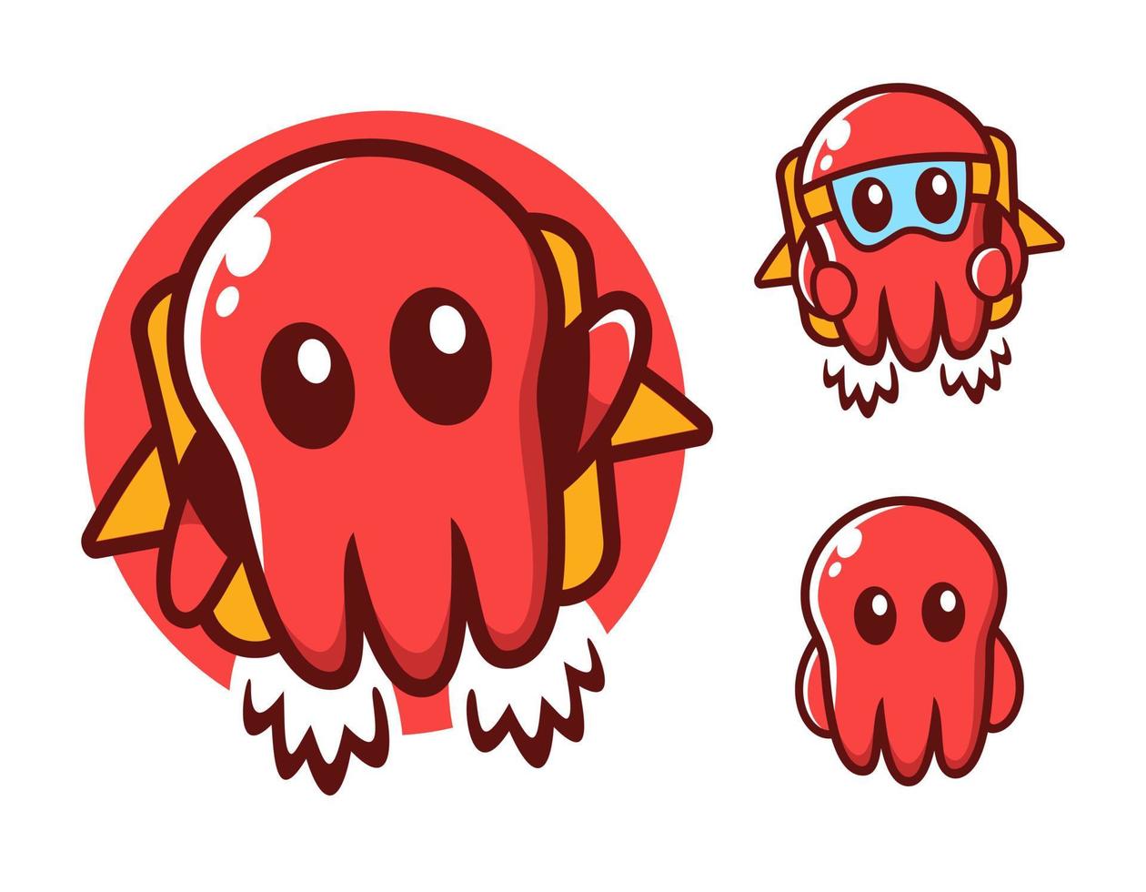 flying Octopus logo design template vector