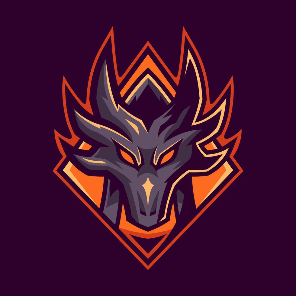 diseño de logotipo de dragon esport gaming vector