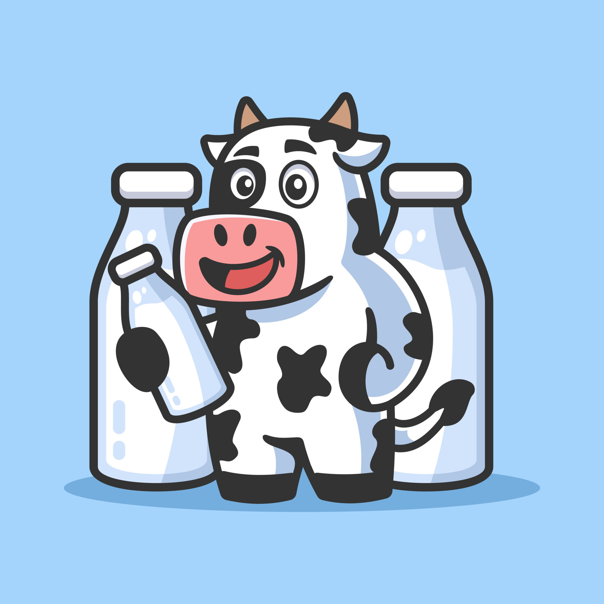 Cartoon Cow with Milk Bottle illustration 5013536 Vector Art at Vecteezy Cartoon Cow with Milk Bottle illustration 5013536 Vector Art at Vecteezy