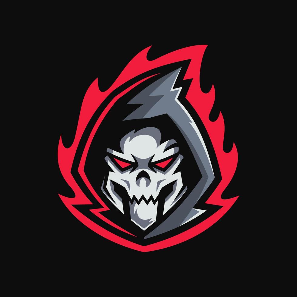 Reaper skull head mascot logo design vector