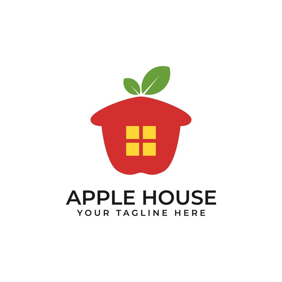 Apple House Logo Vector Illustration Design