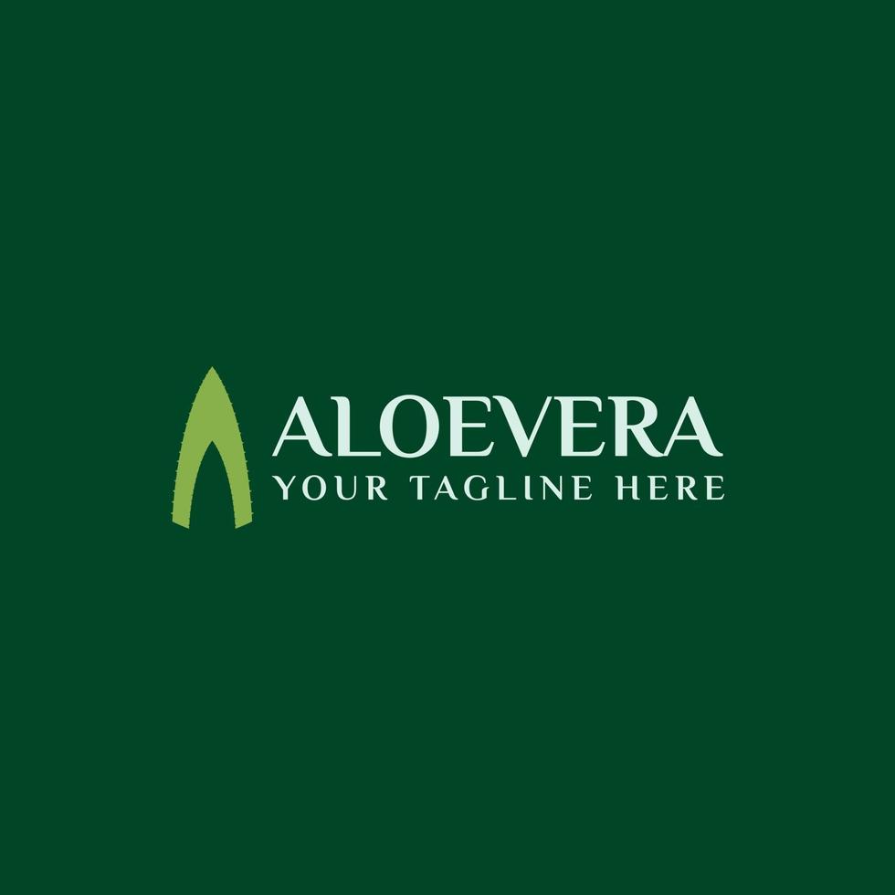 logo de aloe vera con las iniciales letra a vector