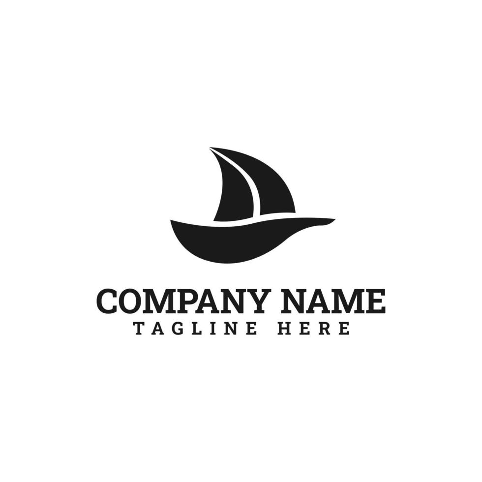 Traditional sailing boat silhouette logo design vector