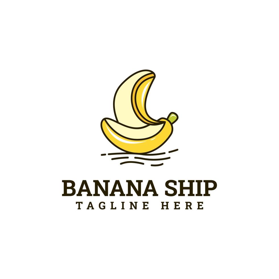 Unique Banana Boat Logo in Flat Style vector