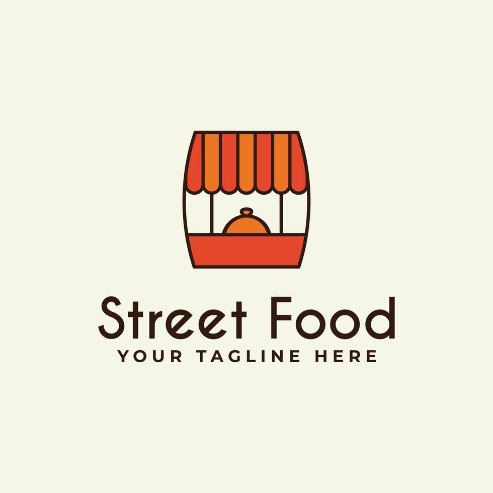 Food Stall Icon Logo Vector Design With a Cart or Stall Illustration