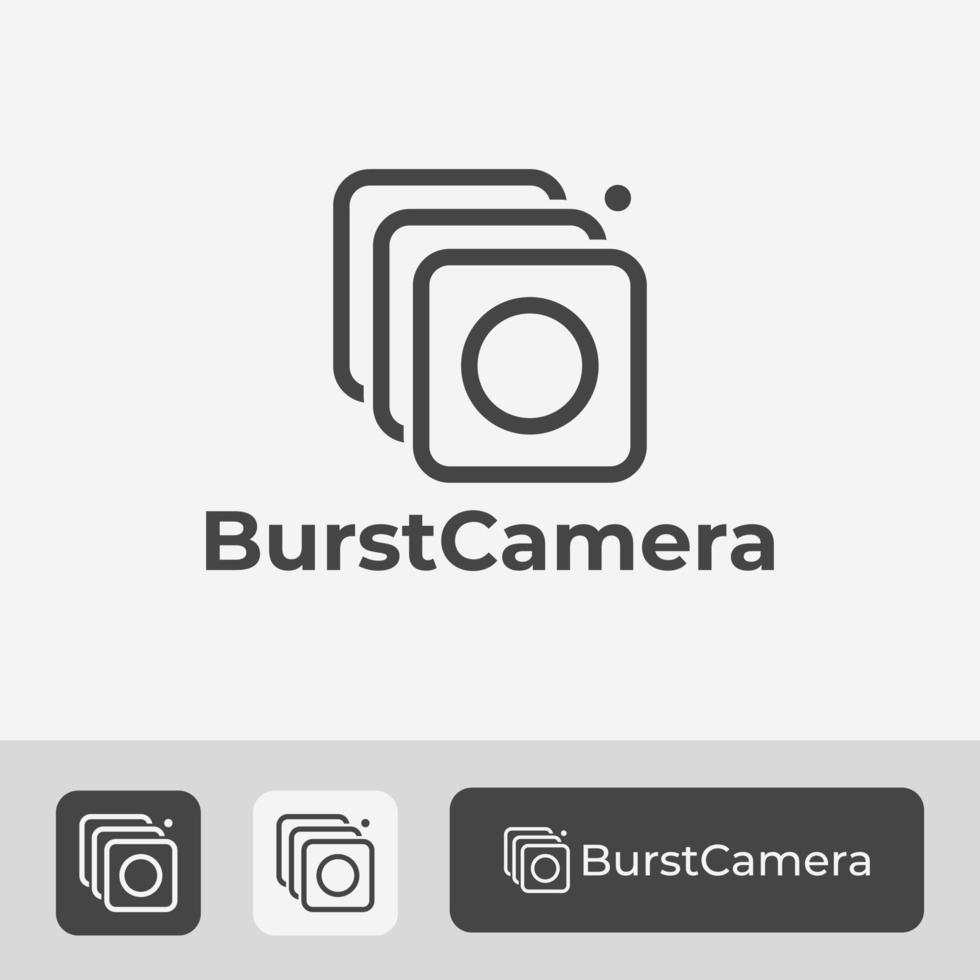 Burst Camera Logo Icon Illustration, Simple Minimal Creative Symbol for Photography Studio vector