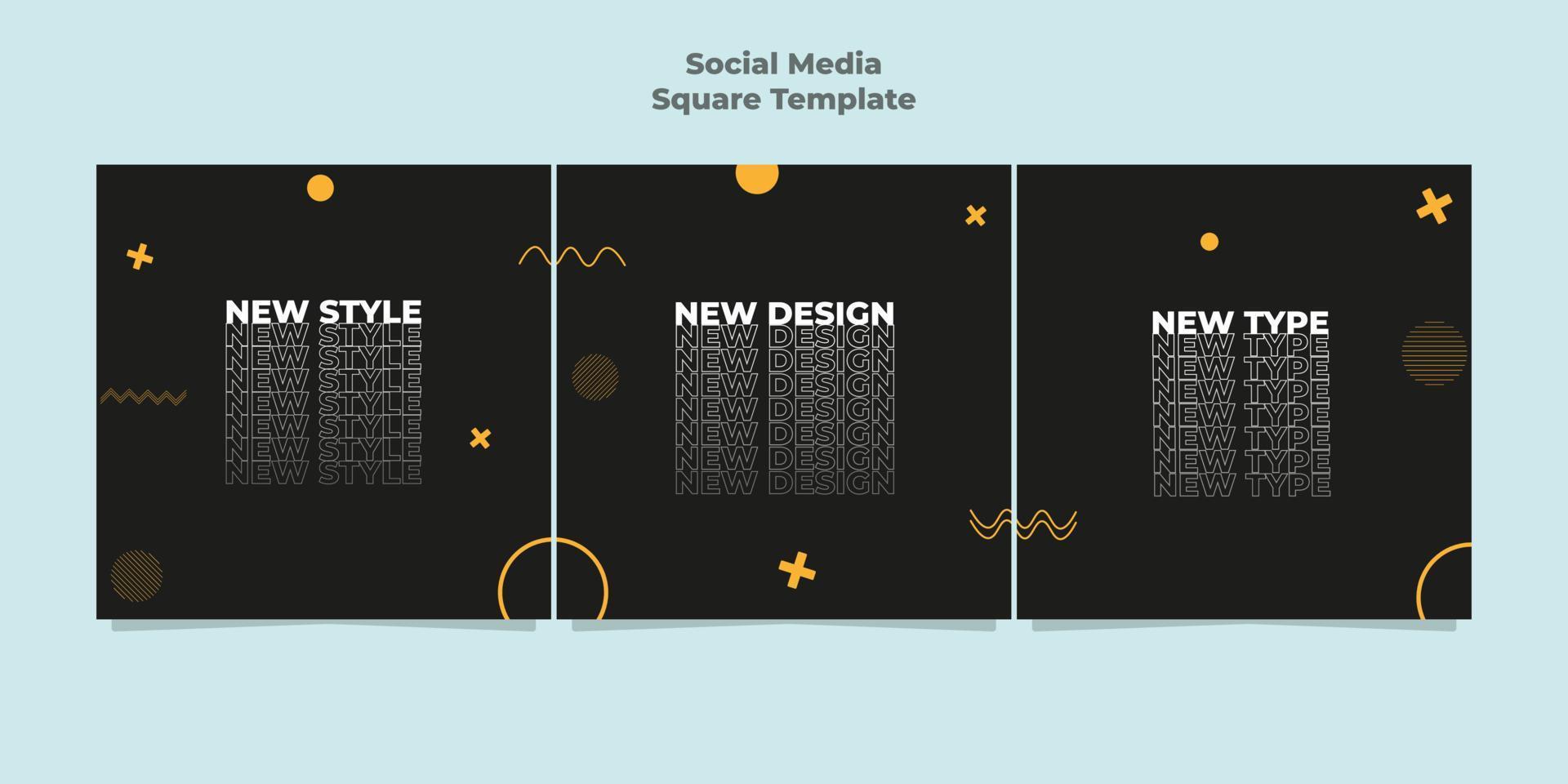 Square Social Media Post Template vector