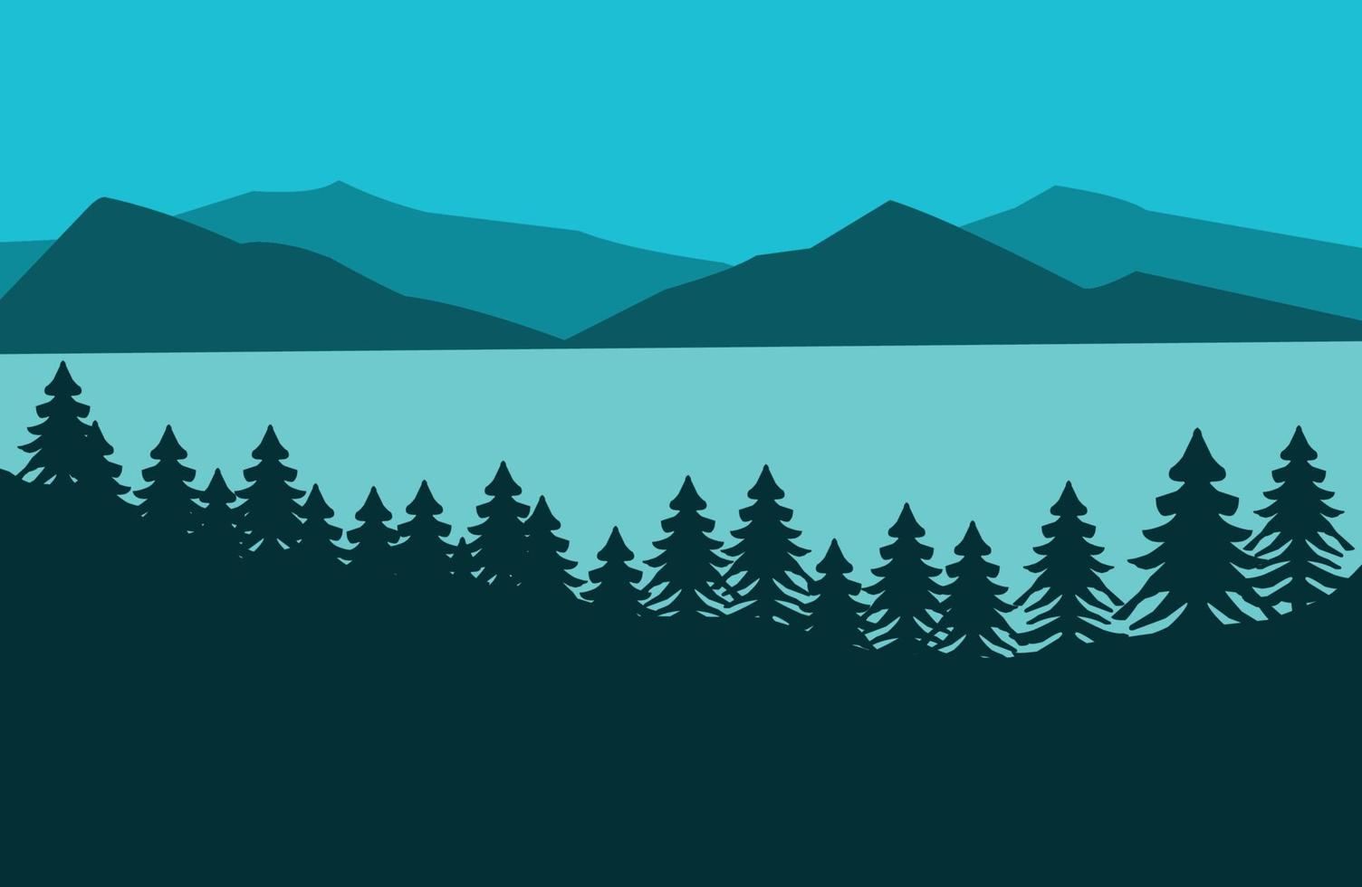 paisaje de belleza con ilustración de vector de fondo brillante