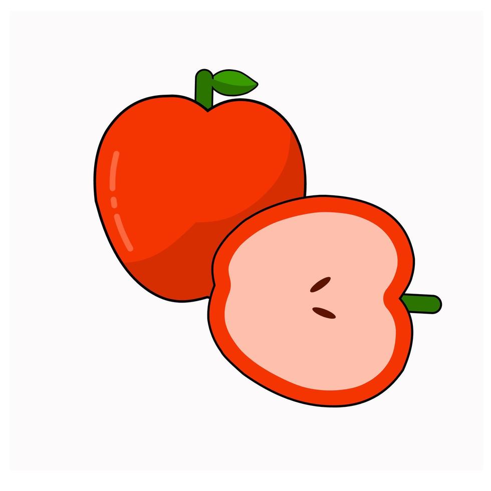 diseño plano de fruta vegetal manzana vector